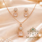 Manshélle - Aurora Square Crystal Pendant Set