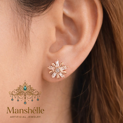 Manshélle - Aurora Petal Crystal Stud Earrings