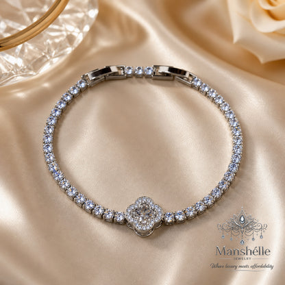 Manshélle Celestia Clover Tennis Bracelet