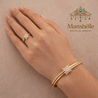 Manshélle - Royal Sparkle Bangle & Ring Set