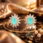 Manshélle - Azure Bloom Crystal Halo Earrings