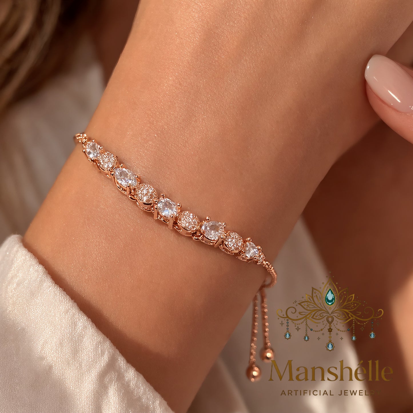 Manshélle - Radiant Harmony Adjustable Crystal Bracelet