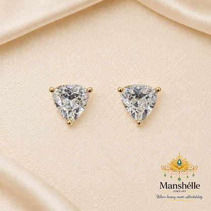 Manshélle Celeste Triangle Crystal Stud Earrings