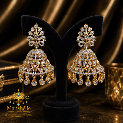 NOORÉ ROYALE CRYSTAL JHUMKA EARRINGS