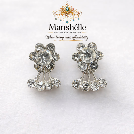 Manshélle - Crystal Cascade Bloom Drop Earrings