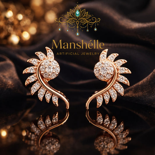 Manshélle - Celestial Wing Crystal Earrings