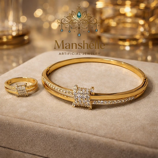 Manshélle - Royal Sparkle Bangle & Ring Set