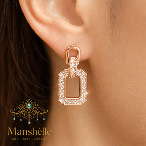 Manshélle - Aurélia Crystal Link Drop Earrings