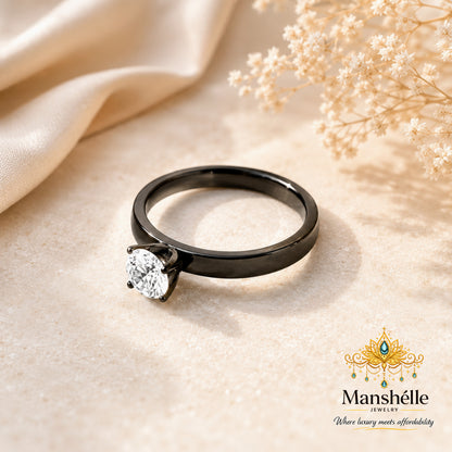 Manshélle Midnight Solitaire Ring