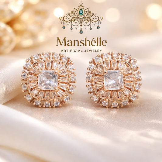 Manshélle - Radiant Royale Crystal Stud Earrings
