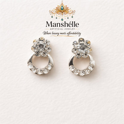 Manshélle - Silver Bloom Halo Earrings