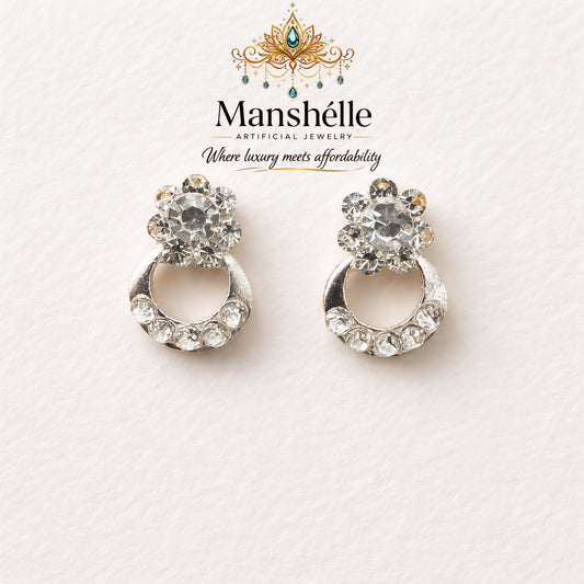 Manshélle - Silver Bloom Halo Earrings