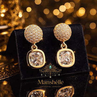 Manshélle - Manshélle Golden Radiance Crystal Drop Earrings