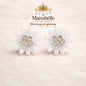 Manshélle - Pearl Bloom Crystal Stud Earrings