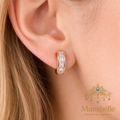 Manshélle - Radiant Luxe Crystal Hoop Earrings