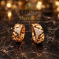 Manshélle - Luxe Pyramid Crystal Hoop Earrings