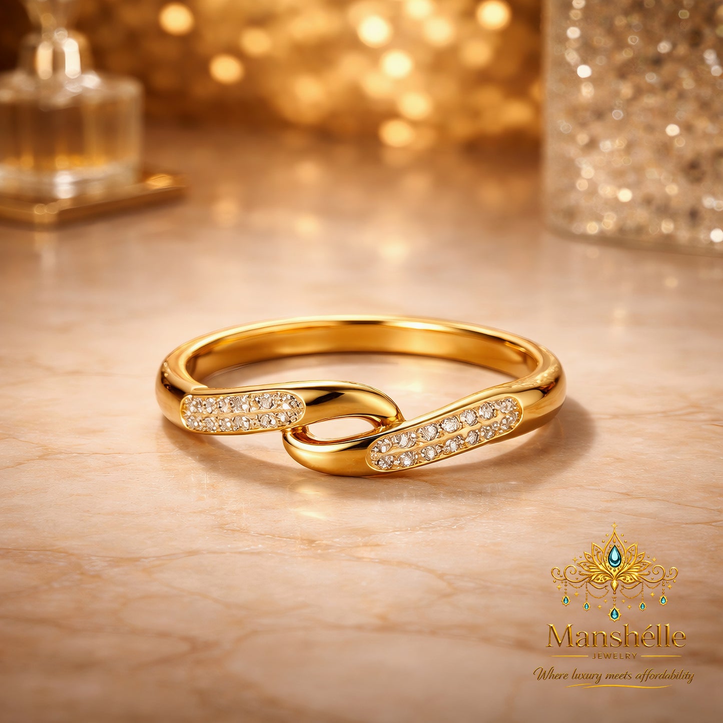 Manshélle Celestia Twist Bangle & Ring Set