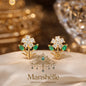 Manshélle - Emerald Bloom Crystal Stud Earrings