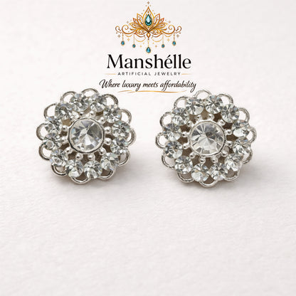 Manshélle - Celestial Bloom Crystal Stud Earrings