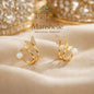 Manshélle - Golden Butterfly Pearl Ear Cuff Earrings