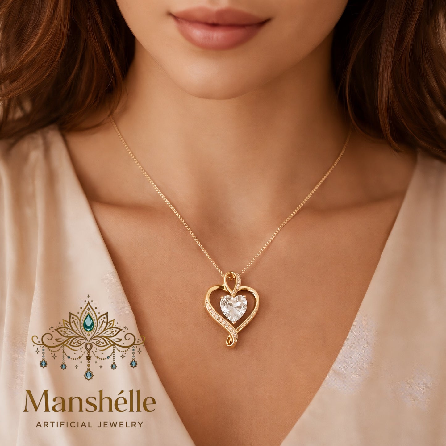 Manshélle - Veloura Infinity Heart Pendant Necklace