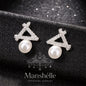 Manshélle - Lumina Pearl Triangle Earrings
