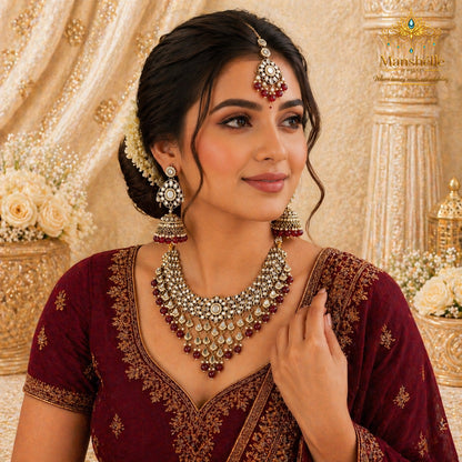 Manshélle Royal Ruby Kundan Bridal Jewelry Set