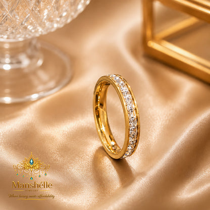 Manshélle Celeste Gold Crystal Ring