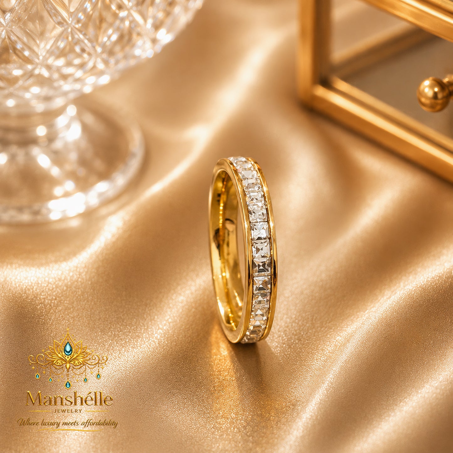 Manshélle Celeste Gold Crystal Ring