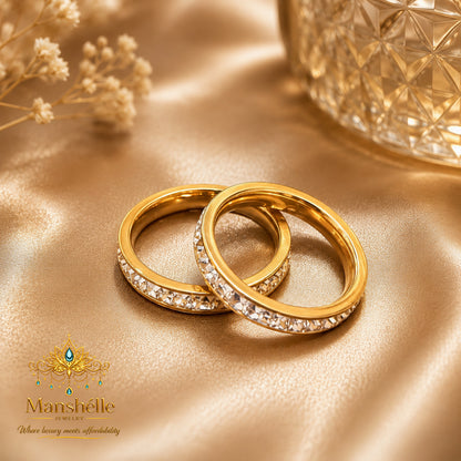Manshélle Celeste Gold Crystal Ring