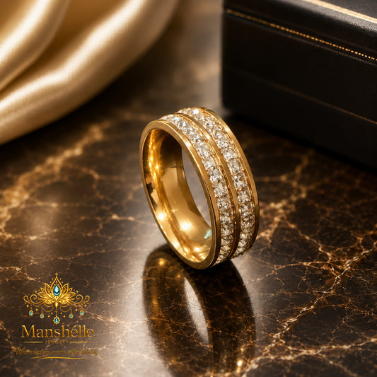 Manshélle Celestia Dual Row Crystal Ring