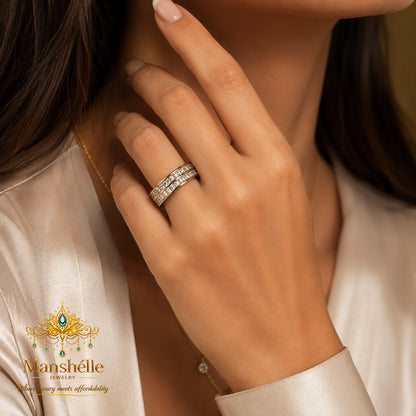 Manshélle Celestia Dual Row Crystal Ring