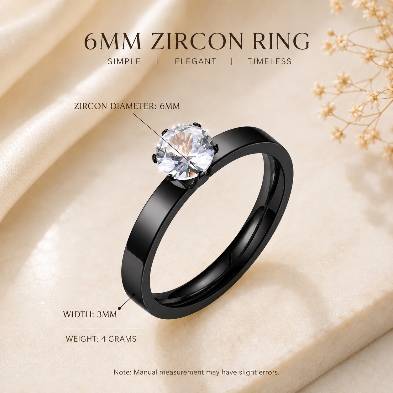 Manshélle Midnight Solitaire Ring