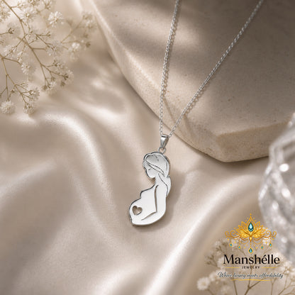 Manshélle Silver Motherhood Glow Pendant Necklace