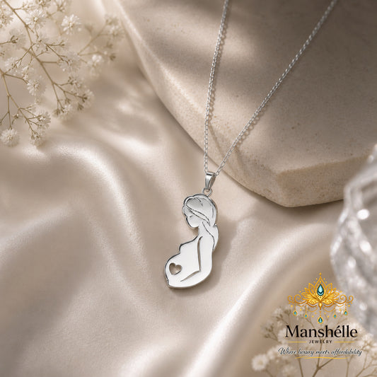Manshélle Silver Motherhood Glow Pendant Necklace