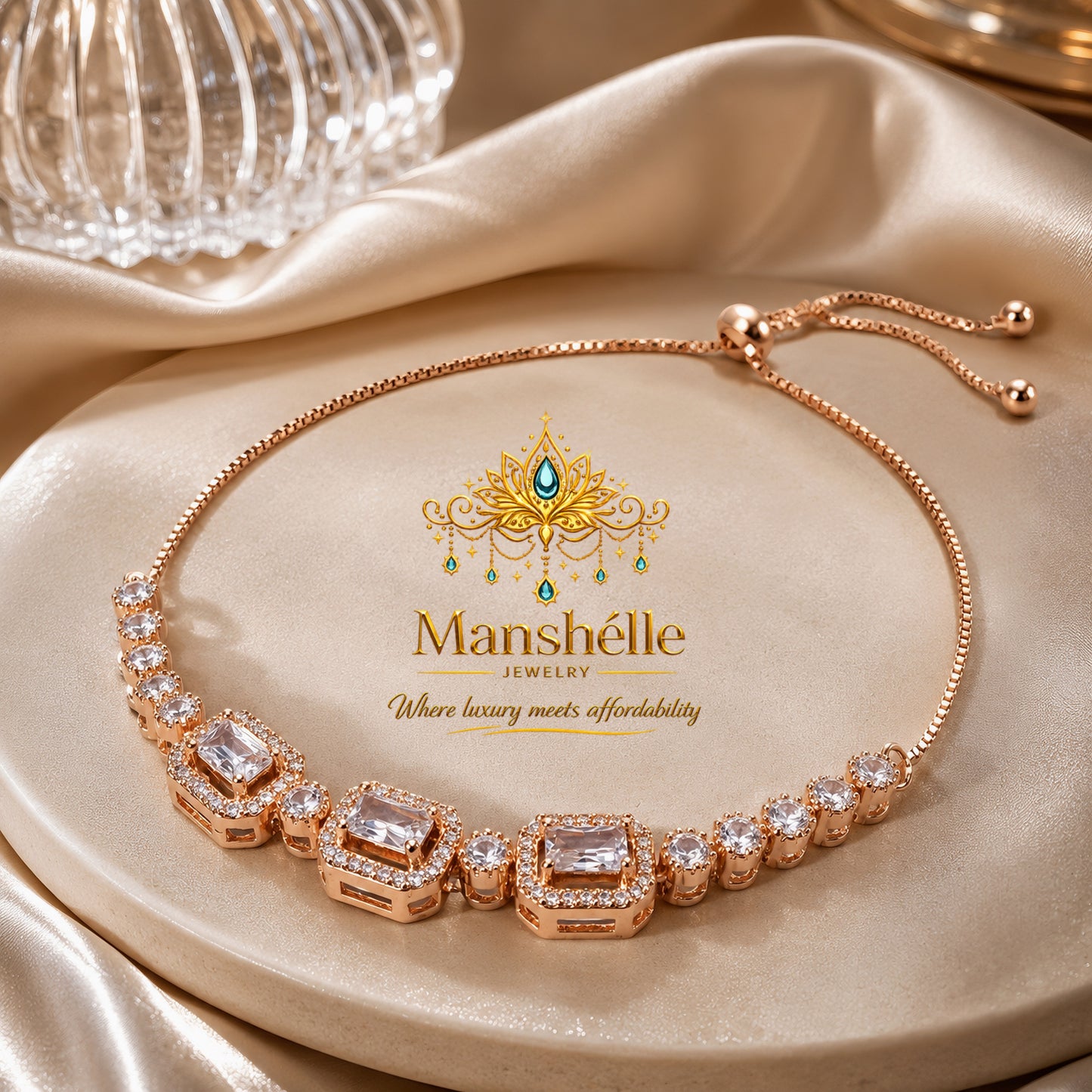 Manshélle Rosé Radiance Adjustable Bracelet