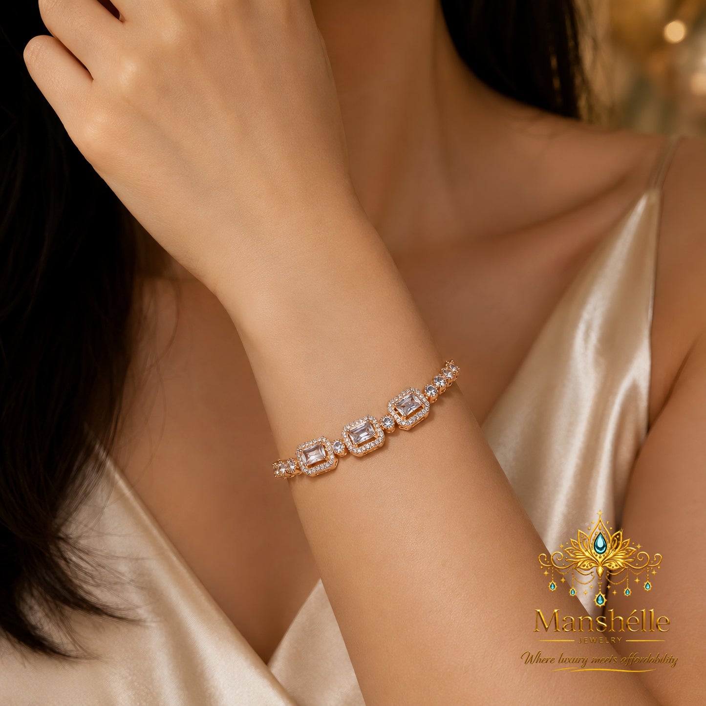 Manshélle Rosé Radiance Adjustable Bracelet