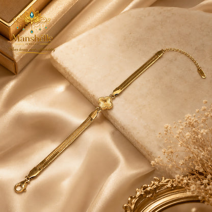 Manshélle Éclat Clover Gold Bracelet