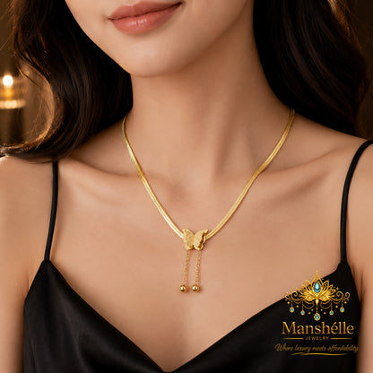 Manshélle Golden Flutter Butterfly Necklace